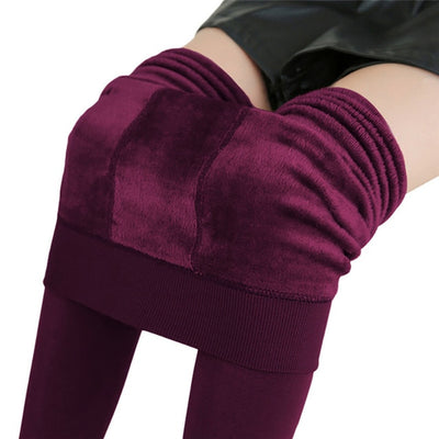 Solid Color Women Winter Trousers