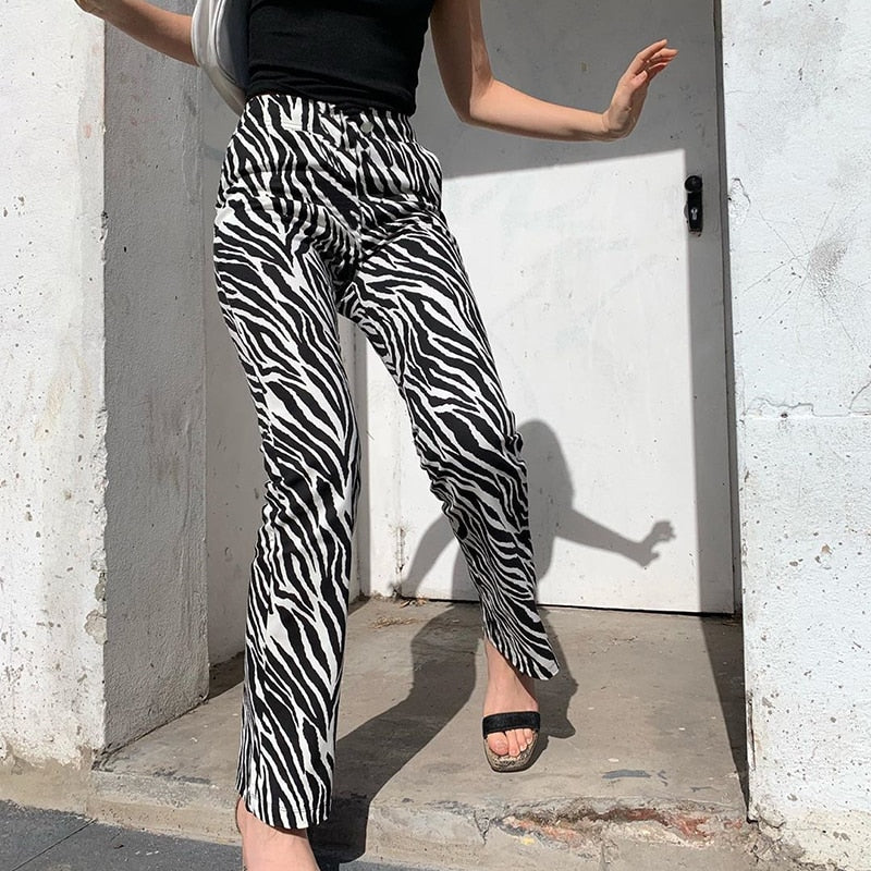 Zebra Animal Print Elegant Trousers
