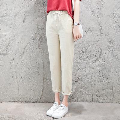 Elastic Mid Waist Black Trousers