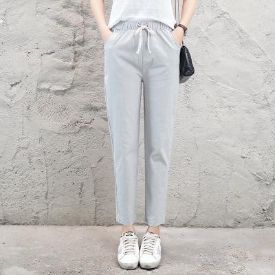 Elastic Mid Waist Black Trousers