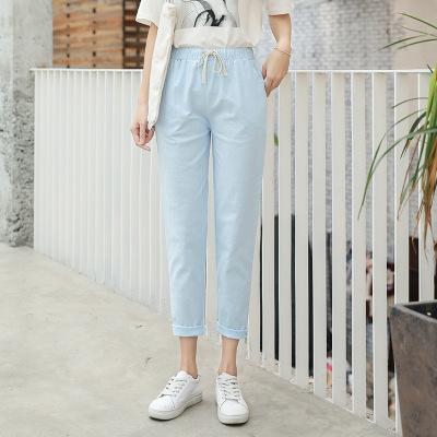 Elastic Mid Waist Black Trousers