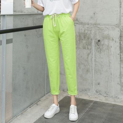 Elastic Mid Waist Black Trousers