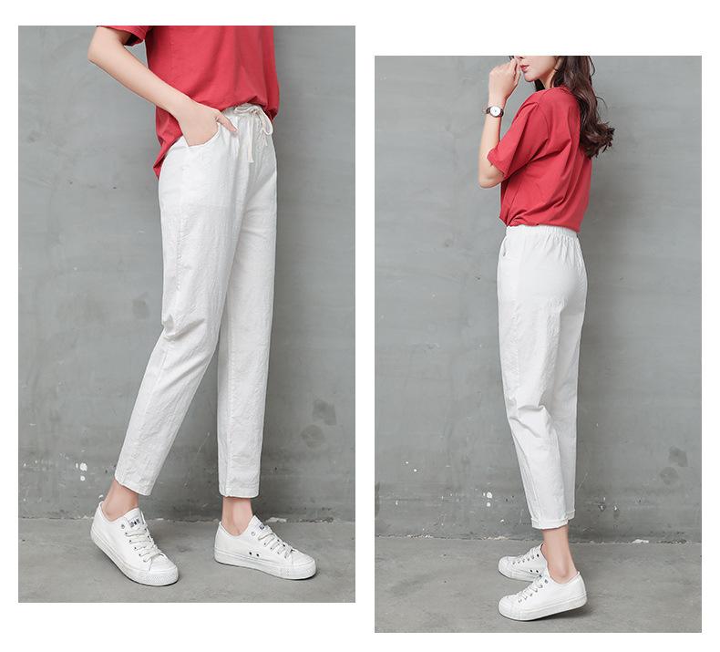 Elastic Mid Waist Black Trousers